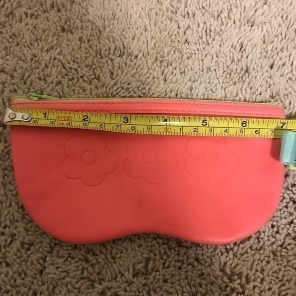 pink flower clinique soft padded glasses case
